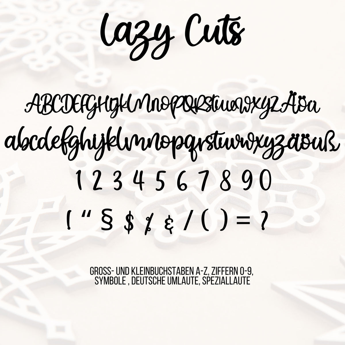 Lazy Cuts – Schriftart für Laser, Plotter & 3D-Druck