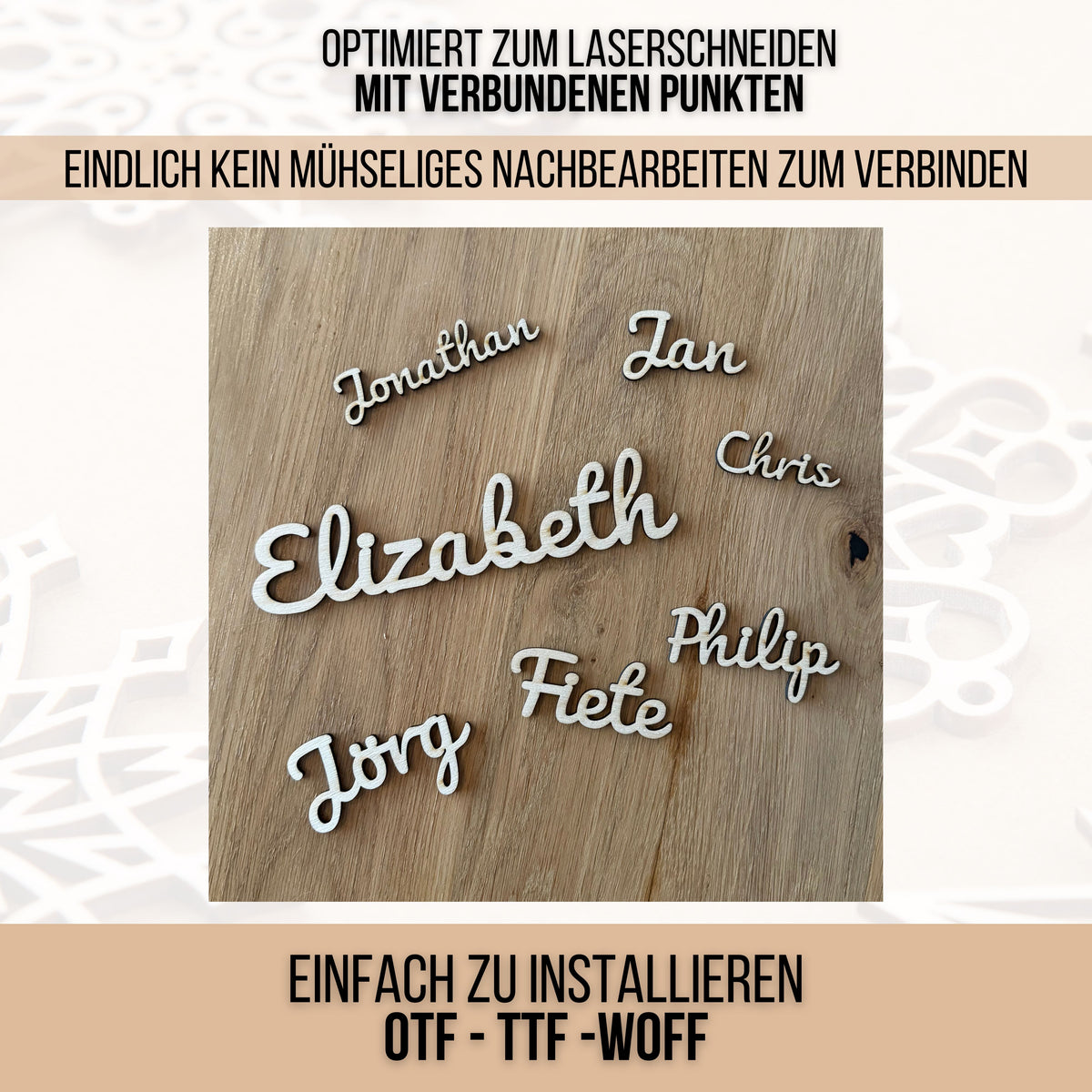 Connected Cuts – Schriftart für Laser, Plotter & 3D-Druck
