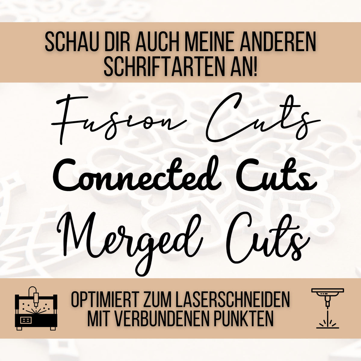 Connected Cuts – Schriftart für Laser, Plotter & 3D-Druck