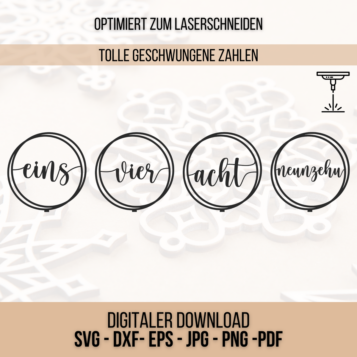 Tischnummern eins bis zwanzig Vektordatei