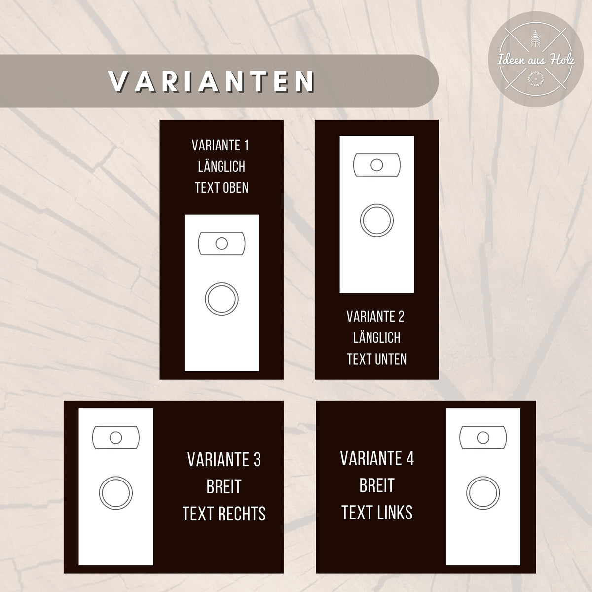 Klingelschild aus Holz für die Ring Doorbell 2 3 4 Plus & Pro